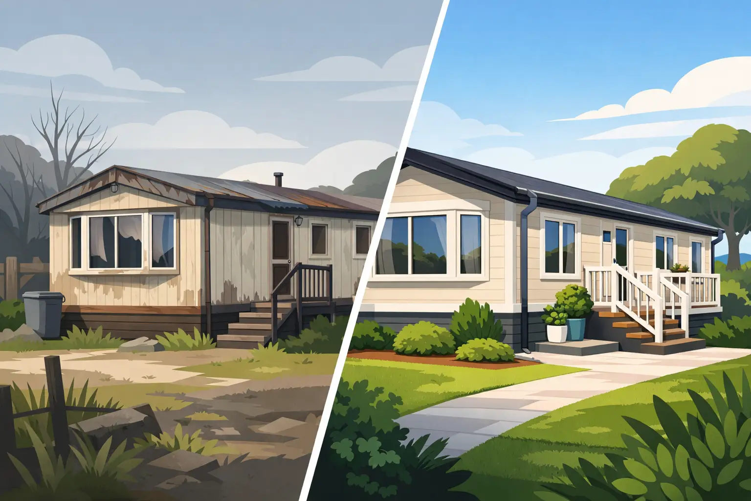 Before and After Park Home Refurbishment Results