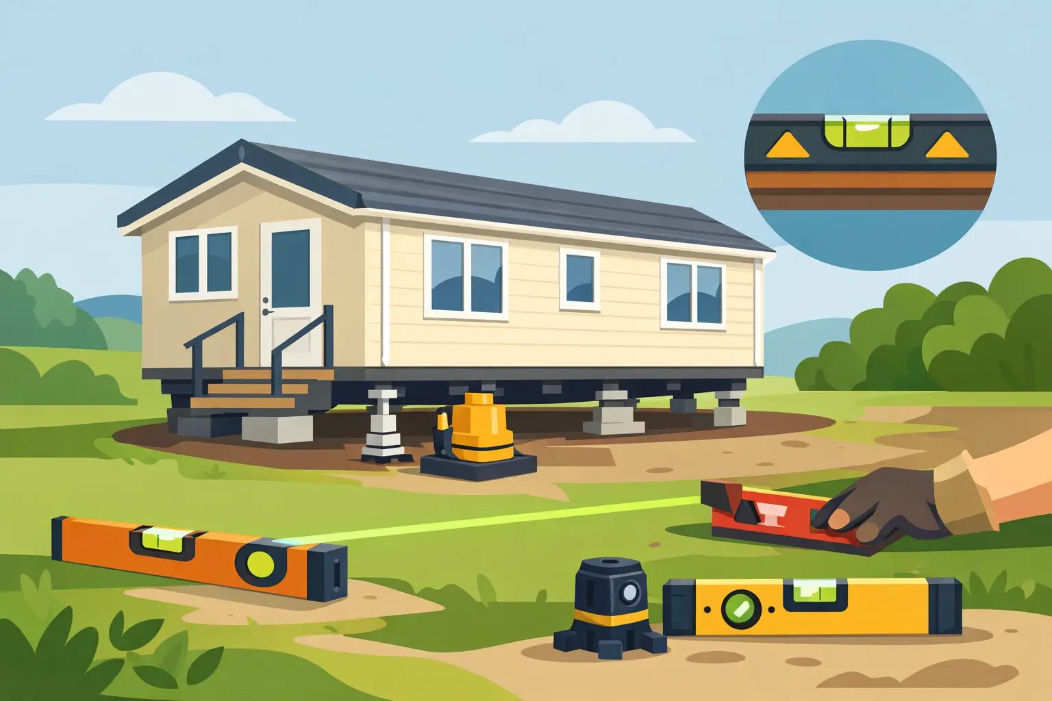 How to Level a Park Home Safely and Correctly