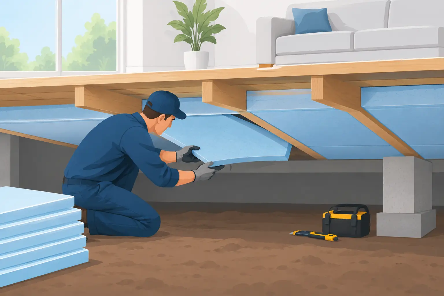 Installing Underfloor Insulation Panels Properly